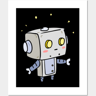 Cute Robot Kid Blushing Posters and Art